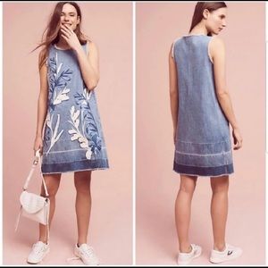 HOLDING HORSES EMBROIDERED DENIM DRESS